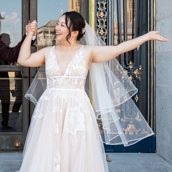Anthropologie White Sheer Bridal Veil main image 8